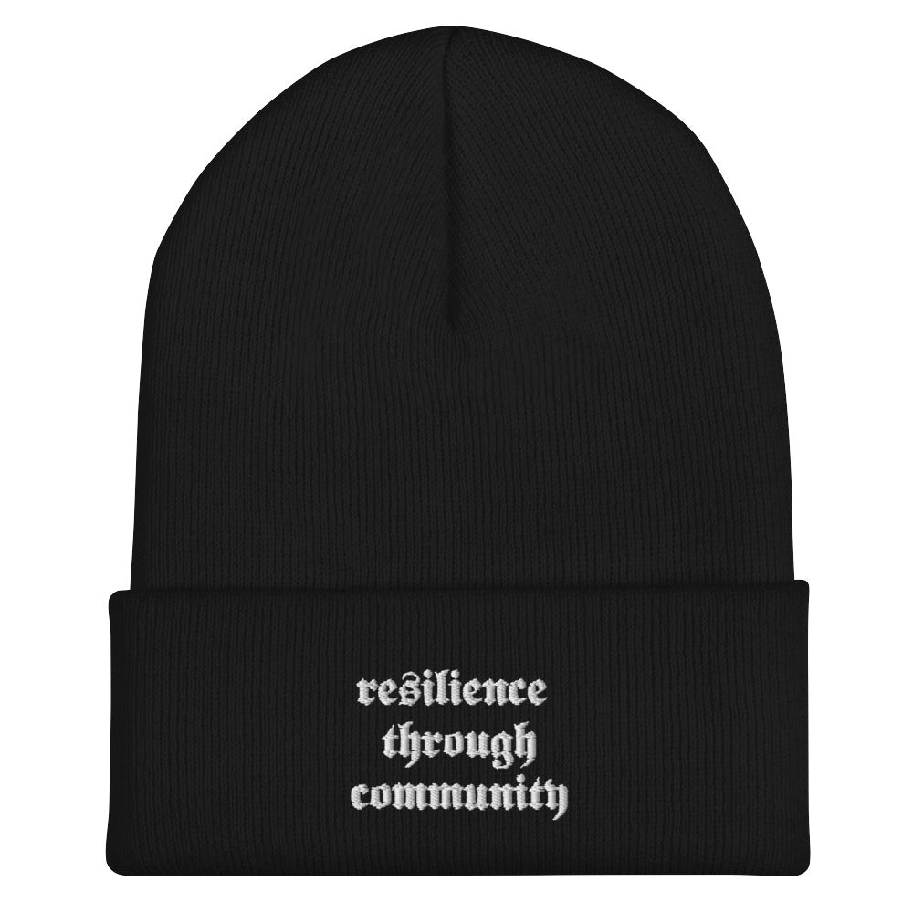 Resilience Through Community Cuffed Beanie