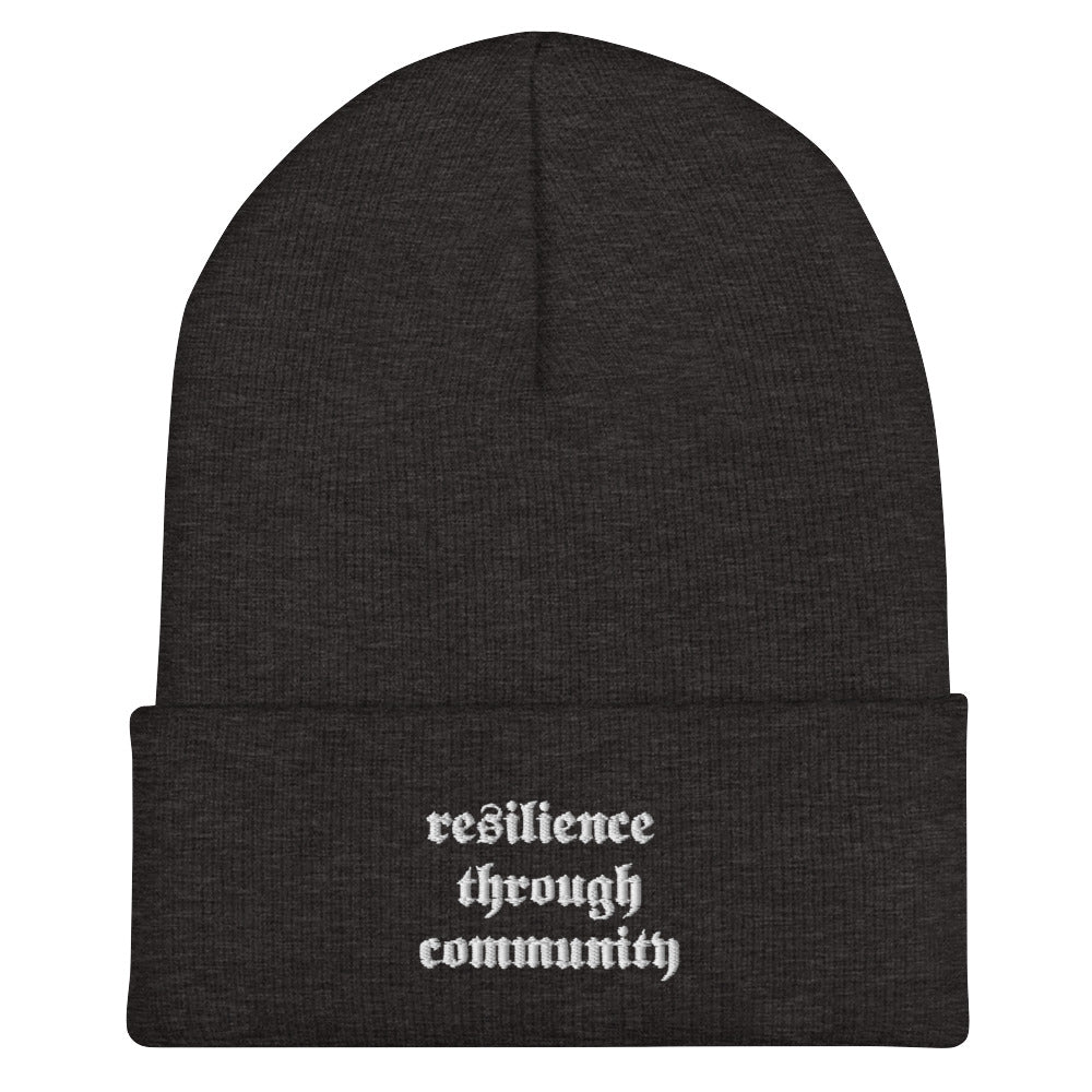 Resilience Through Community Cuffed Beanie