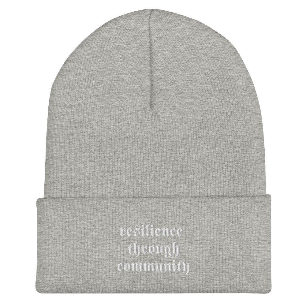 Resilience Through Community Cuffed Beanie