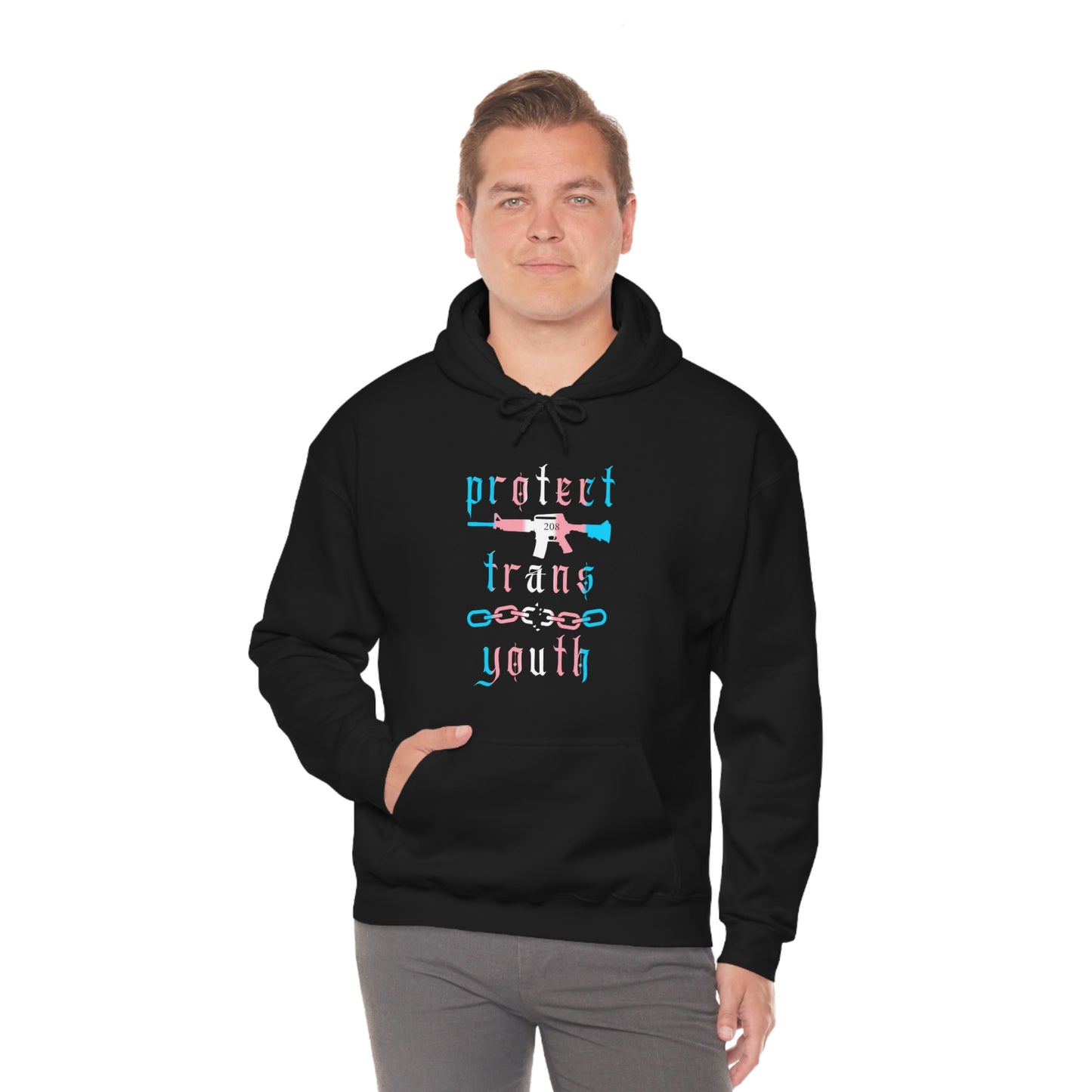 "protect trans youth" Unisex Heavy Hooded Sweatshirt