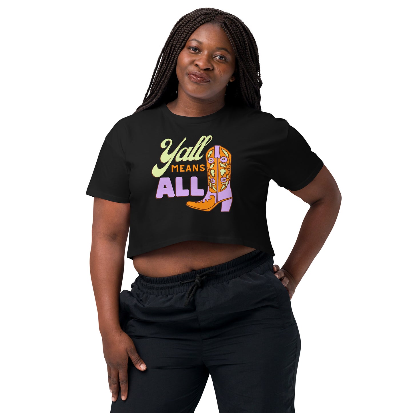 "Yall means all" crop top