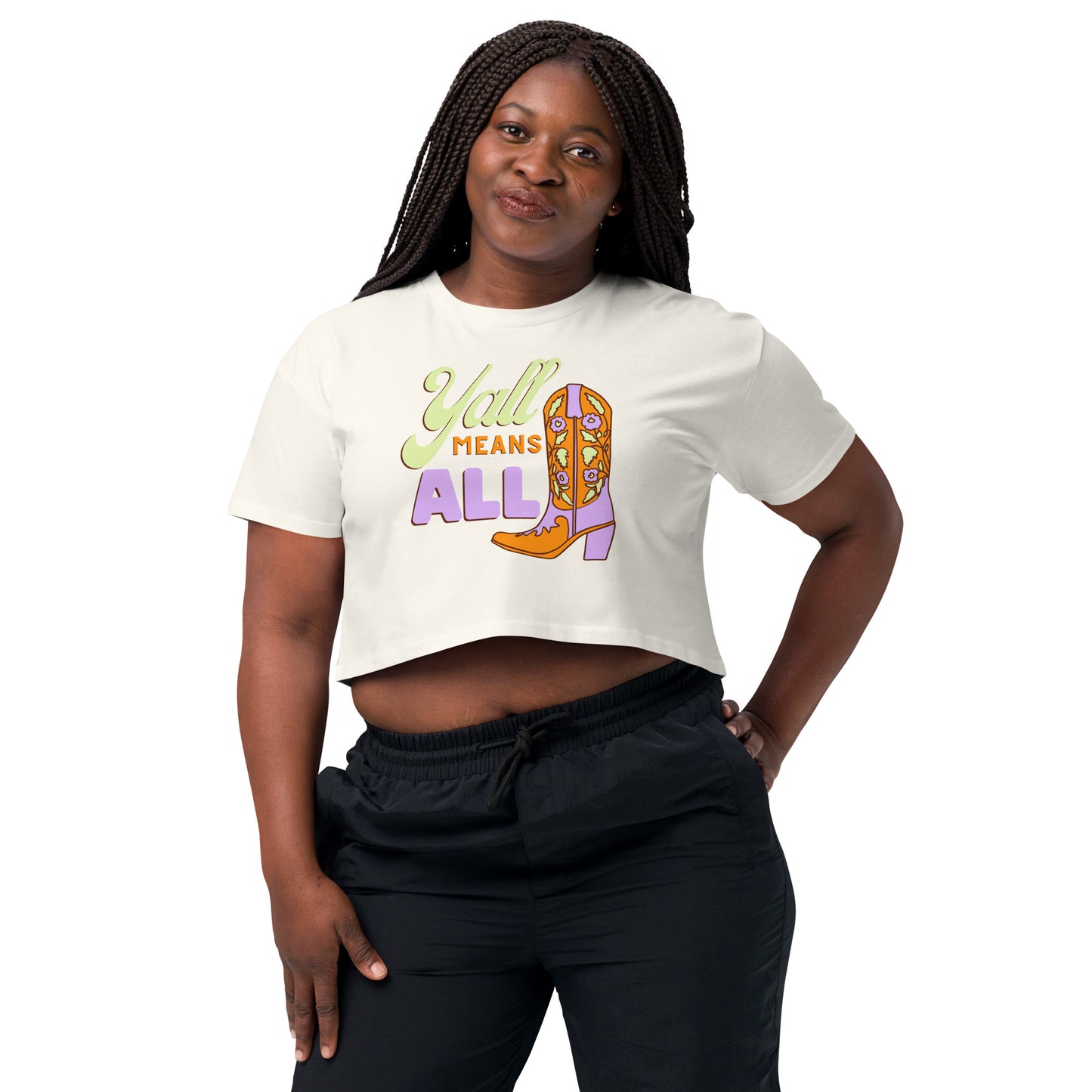 "Yall means all" crop top