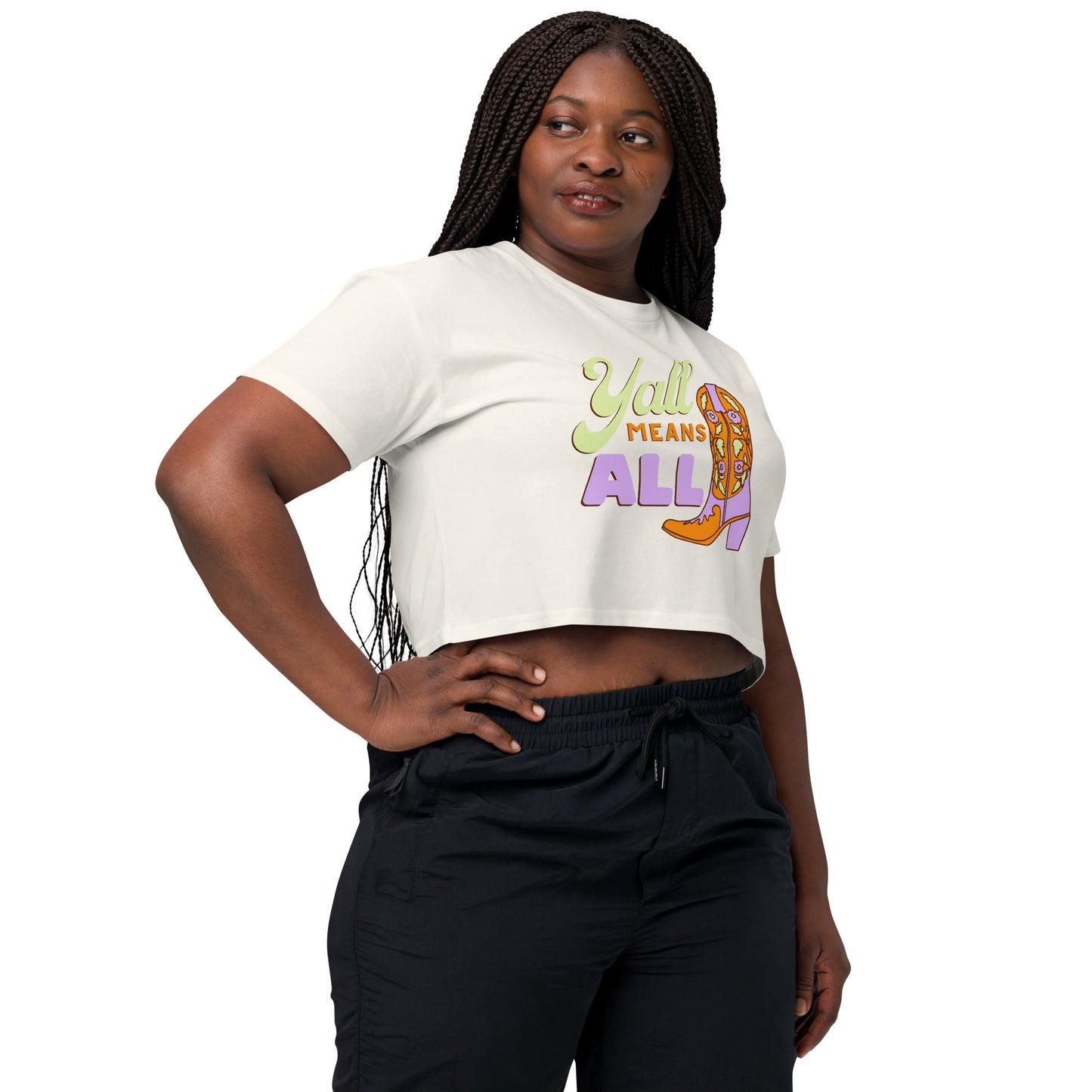 "Yall means all" crop top